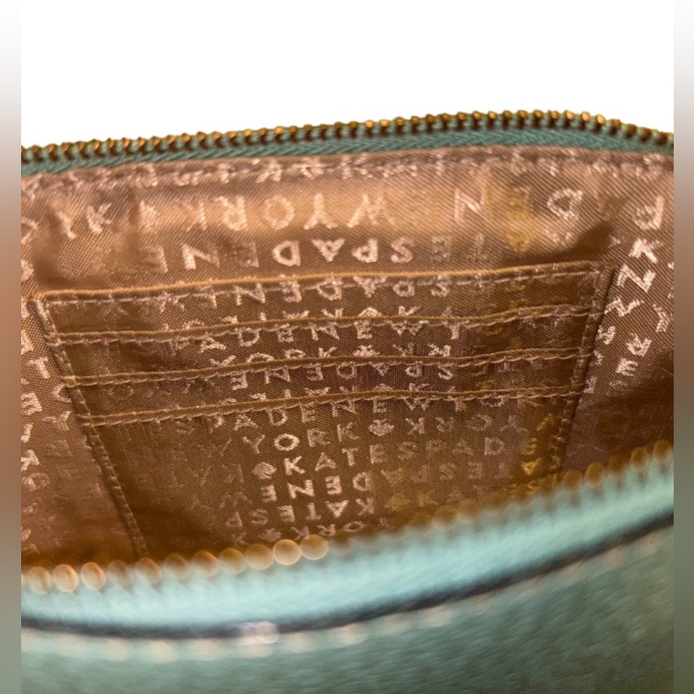 Kate Spade Aqua Leather Wallet with Gold Accents - Picture 8 of 8